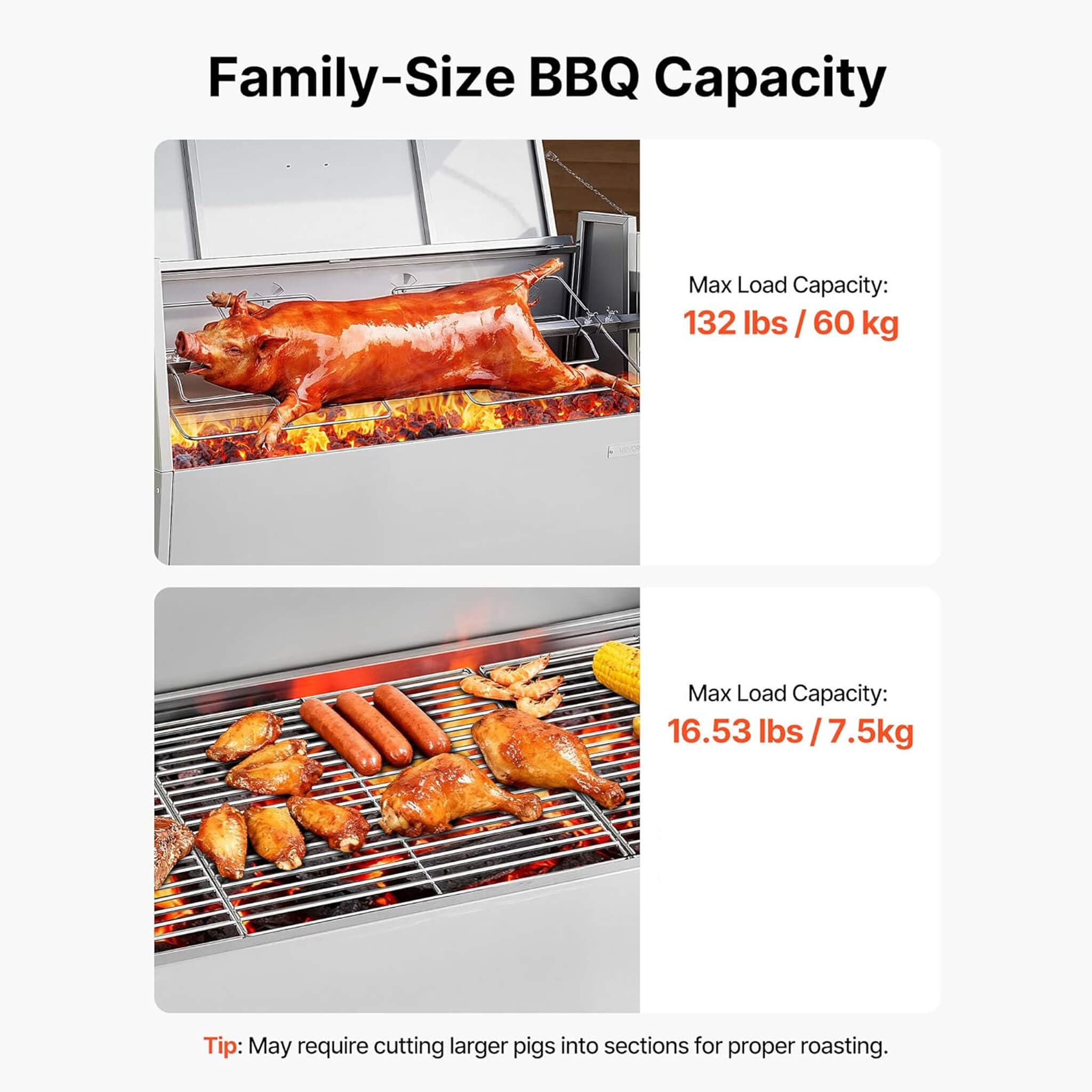 Heavy-Duty Spit Roaster / Smoker Rotisserie BBQ Grill