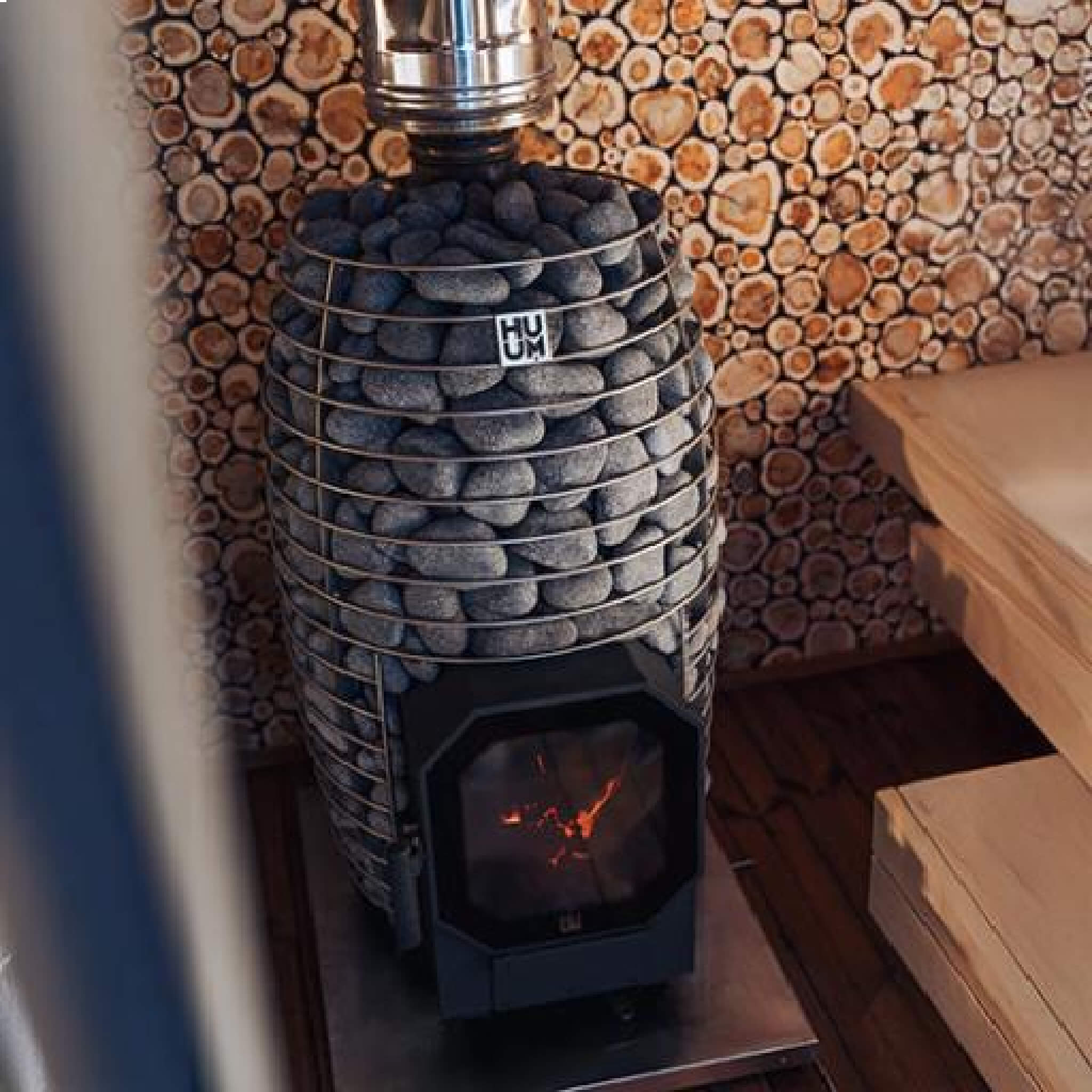 Flow Mini 8.5KW Wood-Burning Sauna Stove With Ash Drawer & Sauna Stones [H1017012]