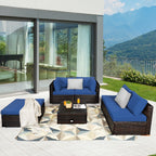 6 Pieces Outdoor Patio Set - Rattan