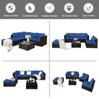 6 Pieces Outdoor Patio Set - Rattan