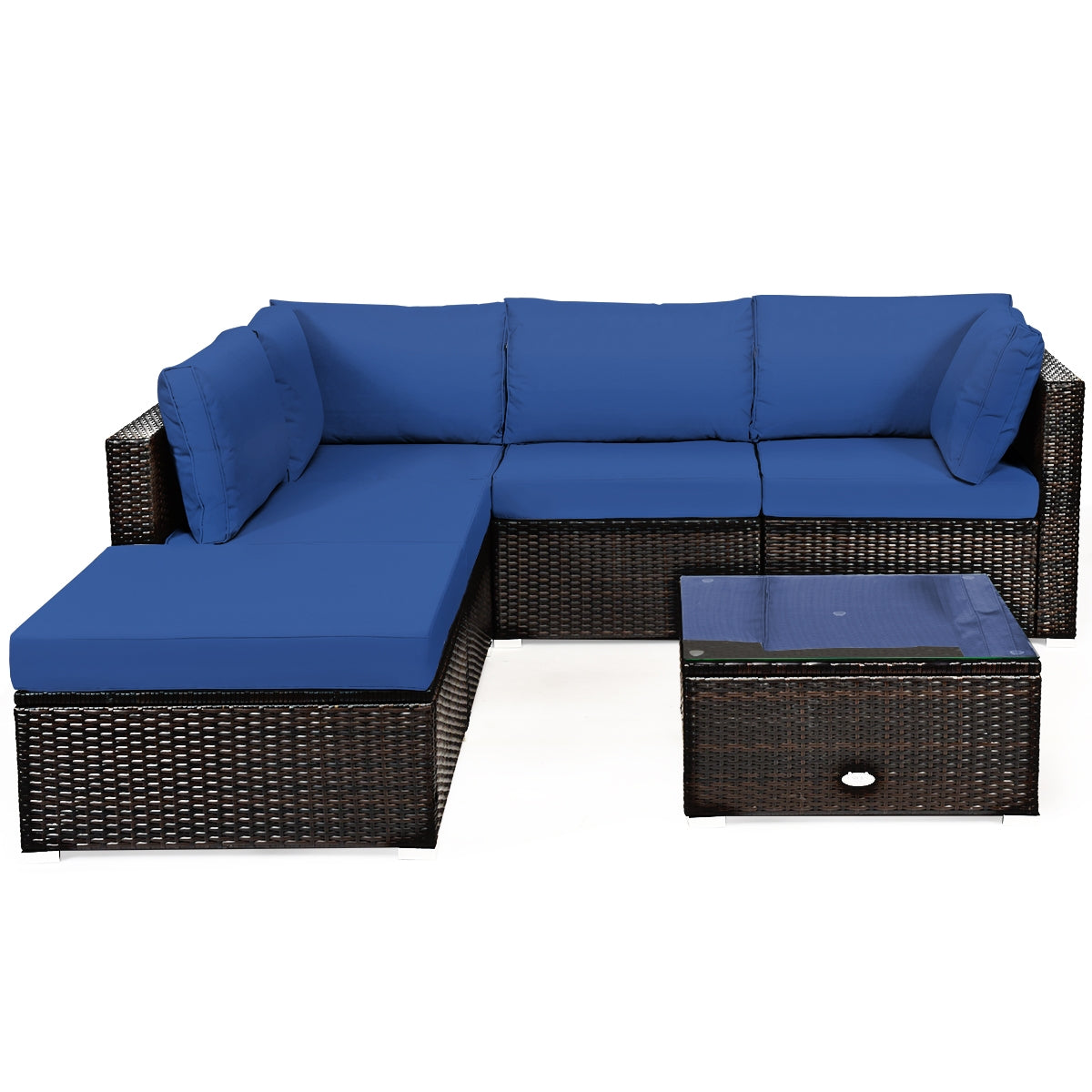 6 Pieces Outdoor Patio Set - Rattan
