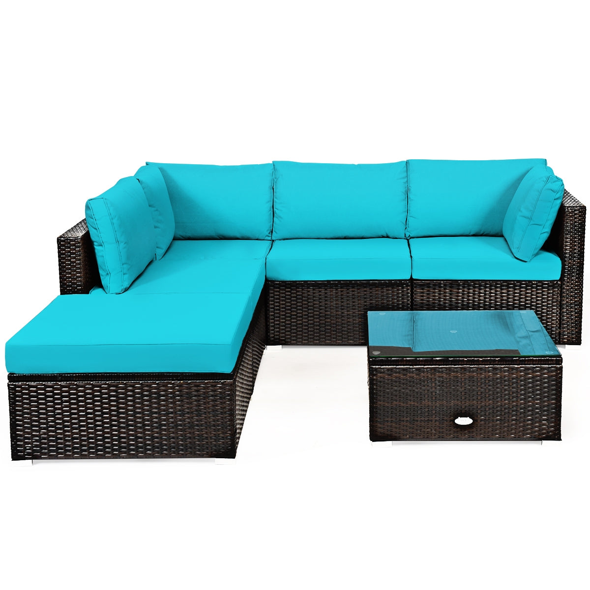 6 Pieces Outdoor Patio Set - Rattan