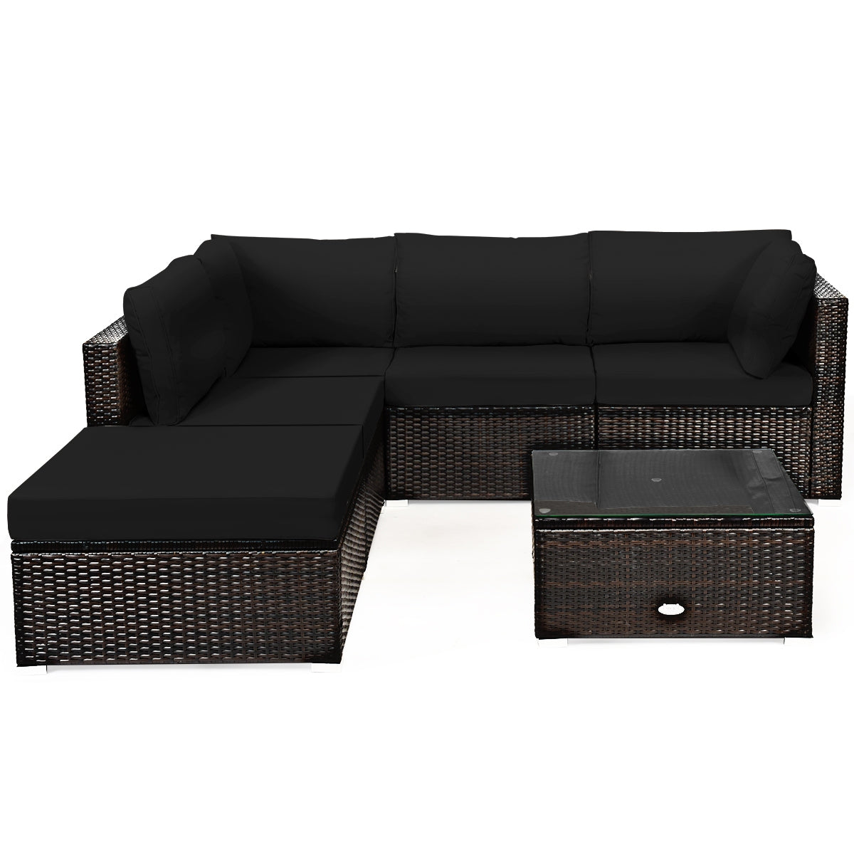 6 Pieces Outdoor Patio Set - Rattan