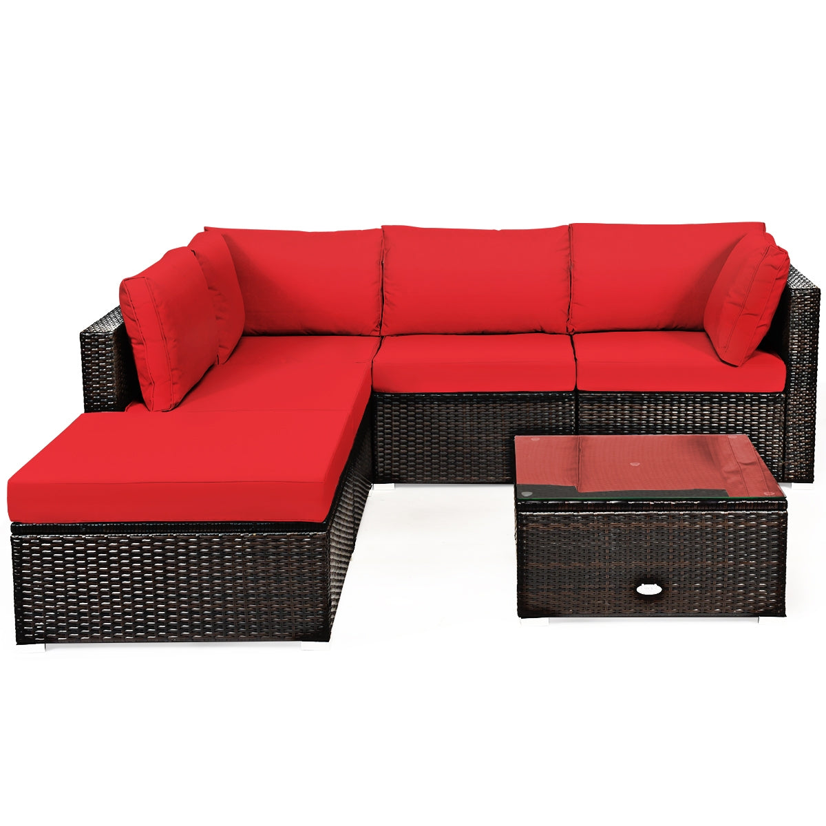 6 Pieces Outdoor Patio Set - Rattan