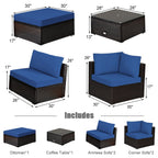 6 Pieces Outdoor Patio Set - Rattan