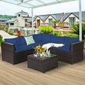 6 Piece Patio Furniture Sofa Set with Cushions
