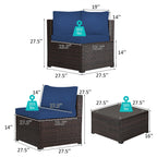 6 Piece Patio Furniture Sofa Set with Cushions