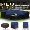 6 Piece Patio Furniture Sofa Set with Cushions