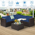 6 Piece Patio Furniture Sofa Set with Cushions