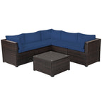 6 Piece Patio Furniture Sofa Set with Cushions