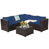 6 Piece Patio Furniture Sofa Set with Cushions