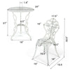Outdoor Cast Aluminum Patio Furniture Set with Rose Design