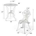 Outdoor Cast Aluminum Patio Furniture Set with Rose Design
