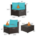 6 Piece Patio Furniture Sofa Set with Cushions