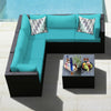 6 Piece Patio Furniture Sofa Set with Cushions