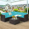 6 Piece Patio Furniture Sofa Set with Cushions