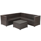 6 Piece Patio Furniture Sofa Set with Cushions