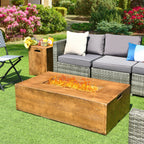 2 Piece Outdoor Propane Fire Pit Table Set