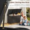 Indoor Outdoor 85 Gallon Storage Container with Waterproof Liner and Universal Wheels