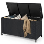 Indoor Outdoor 85 Gallon Storage Container with Waterproof Liner and Universal Wheels