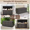 Indoor Outdoor 85 Gallon Storage Container with Waterproof Liner and Universal Wheels