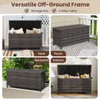 Indoor Outdoor 85 Gallon Storage Container with Waterproof Liner and Universal Wheels