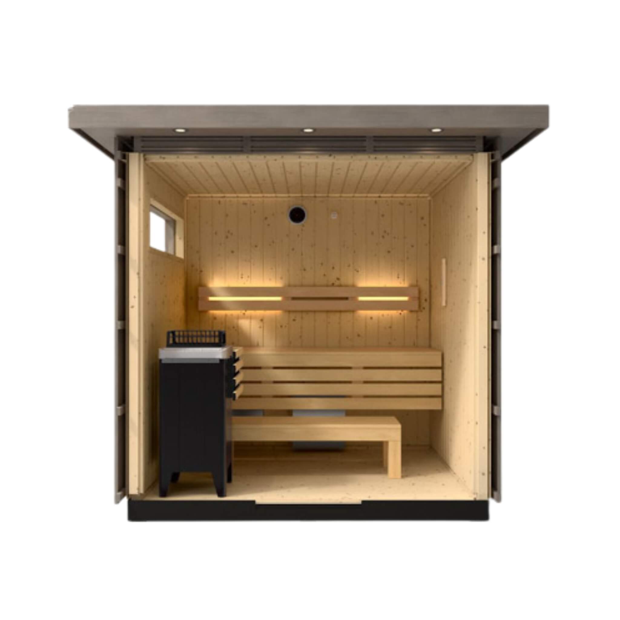 Outdoor Weathered Gray Spruce Sauna Kit