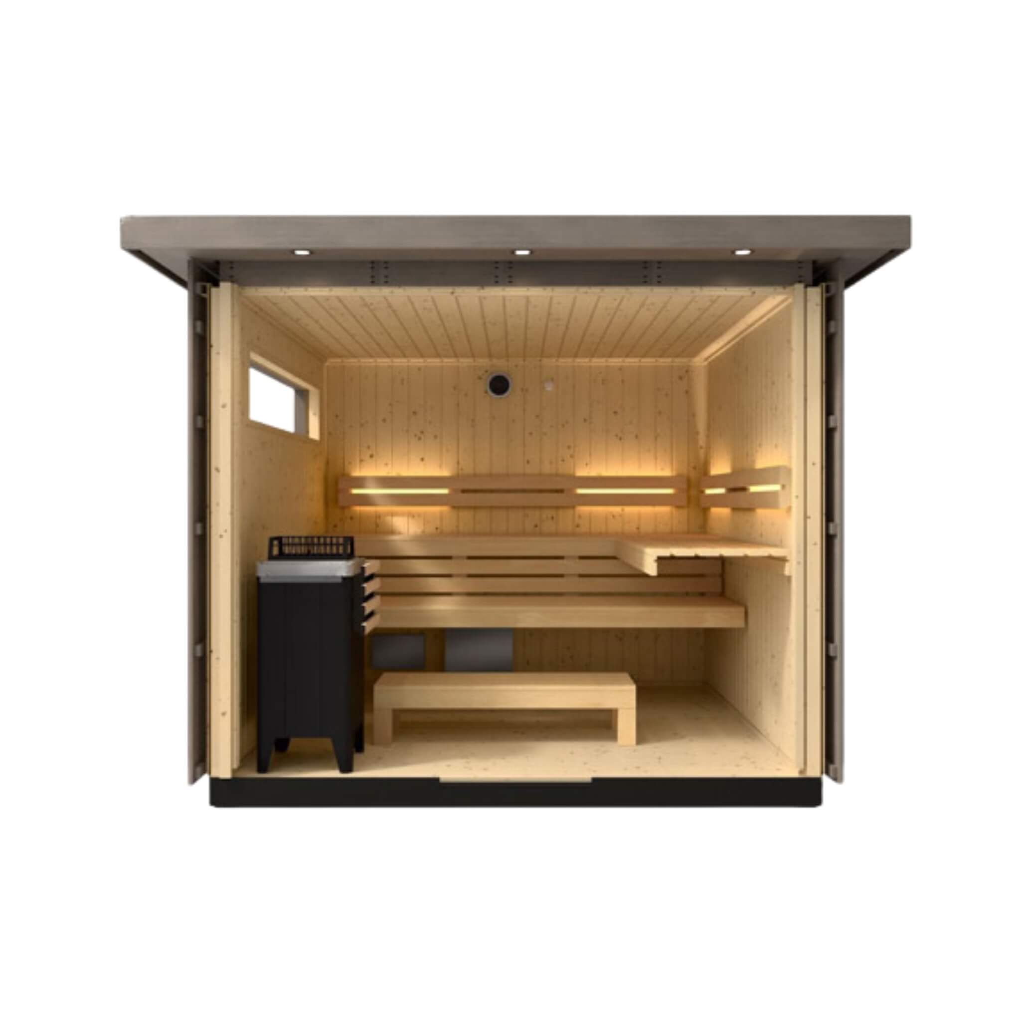 Outdoor Weathered Gray Spruce Sauna Kit