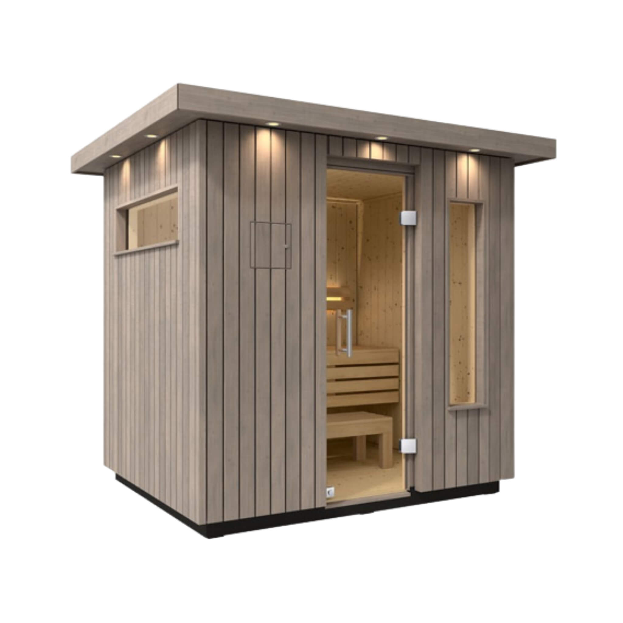 Outdoor Weathered Gray Spruce Sauna Kit