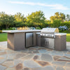 Baja 9FT BBQ Island With LEDs, Built-In BBQ And Refrigerator [Made-To-Order]