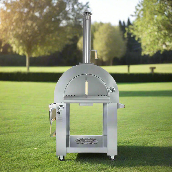 Premium 32-Inch Stainless Steel Dual Fuel Gas Or Wood Fired Pizza Oven