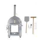 Premium 32-Inch Stainless Steel Dual Fuel Gas Or Wood Fired Pizza Oven
