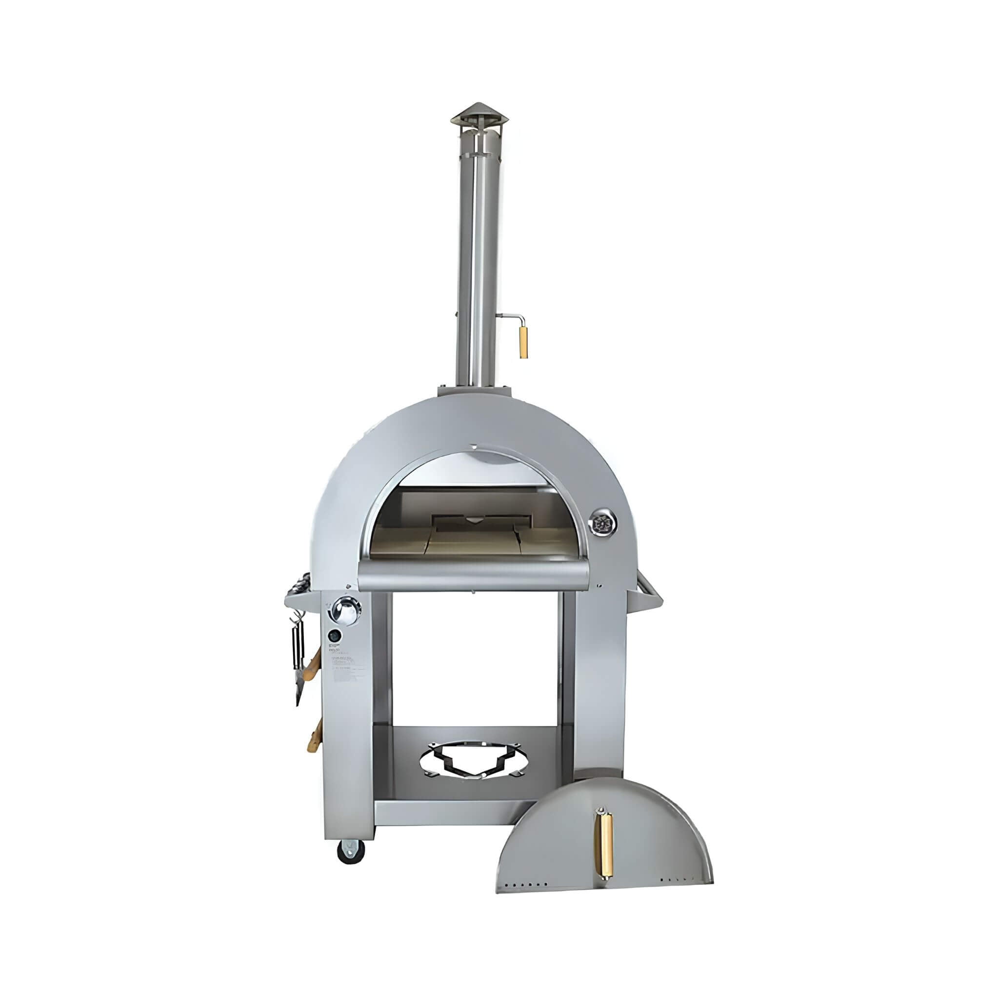 Premium 32-Inch Stainless Steel Dual Fuel Gas Or Wood Fired Pizza Oven
