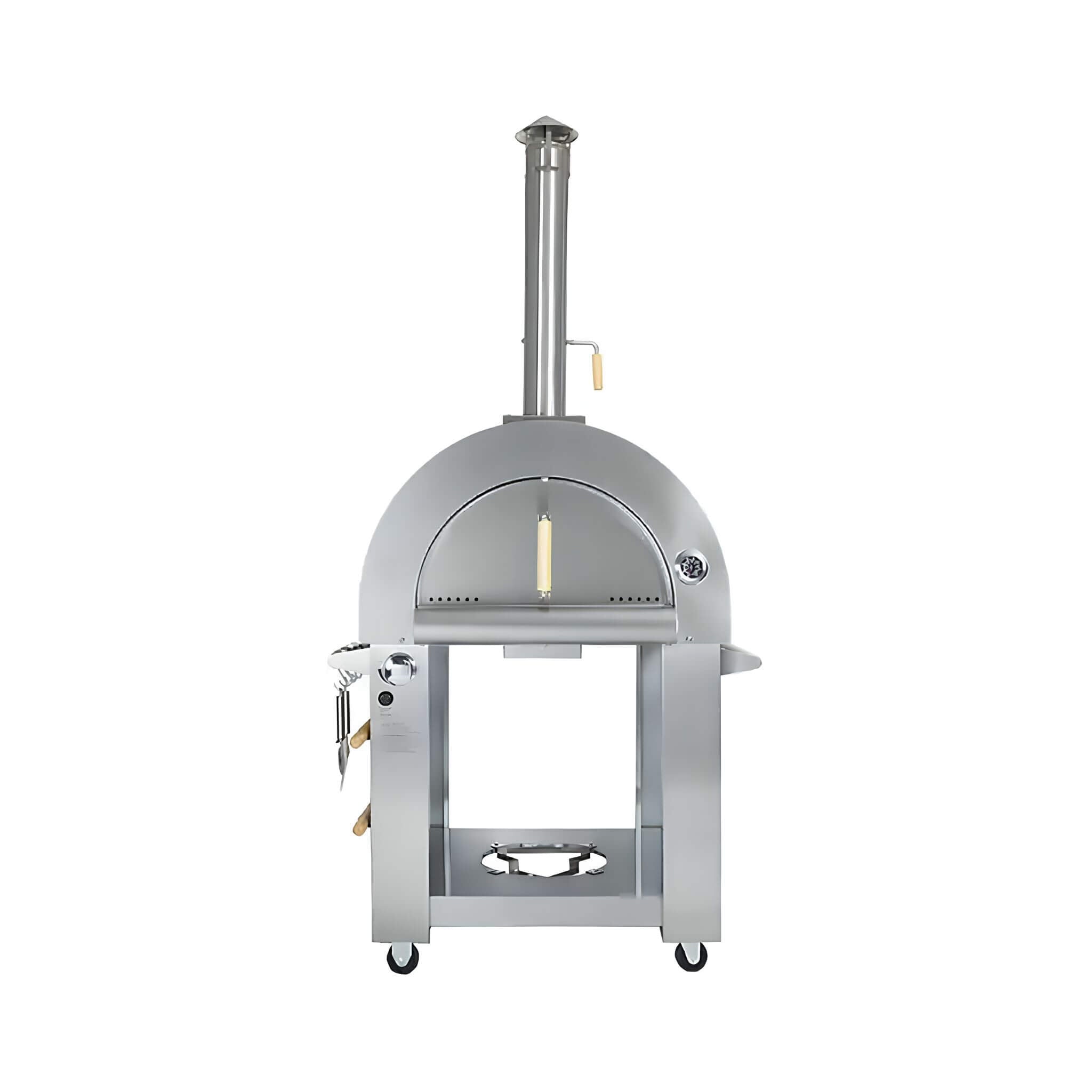 Premium 32-Inch Stainless Steel Dual Fuel Gas Or Wood Fired Pizza Oven