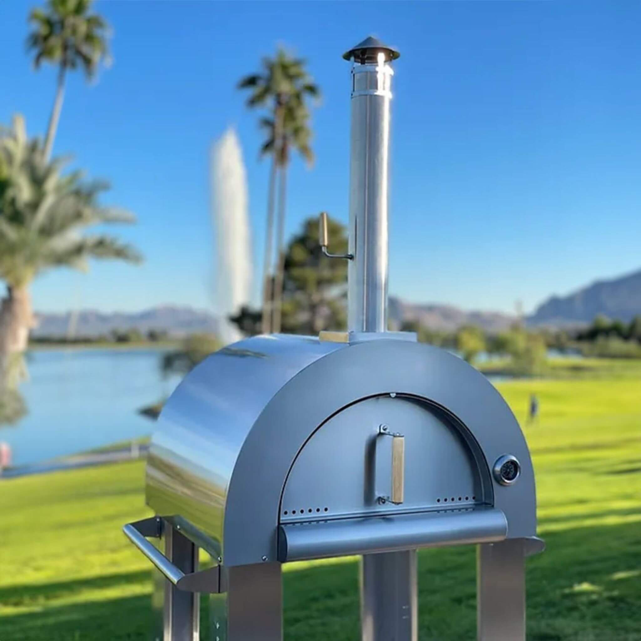 Premium 32-Inch Stainless Steel Wood Fired Pizza Oven [KO-PIZZAOVEN]