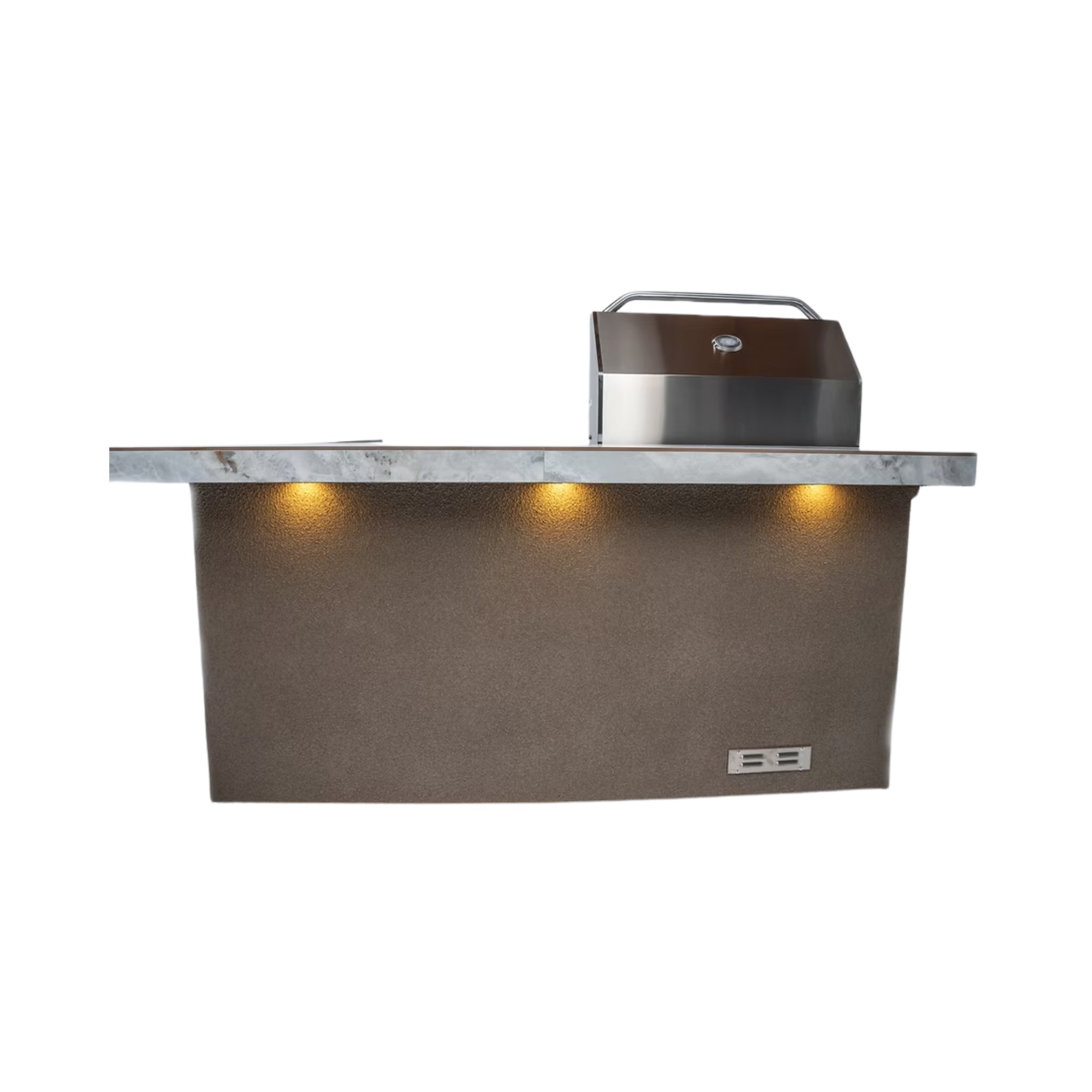 St.John 7FT BBQ Island With LEDs, Built-In BBQ And Refrigerator