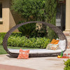 Large 2-Person Abigal Outdoor Wicker Daybed with Aluminum Frame and Cushions