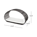 Large 2-Person Abigal Outdoor Wicker Daybed with Aluminum Frame and Cushions