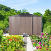 8 X 10 FT  Large Heavy-Duty Outdoor Metal Garden Tools Storage Utility Shed W/ Lockable Door
