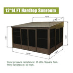 12 X 14 FT  Haven Large Outdoor All-Season Wall-Mounted Sunroom with Galvanized Steel Roof & Moveable PVC Screen