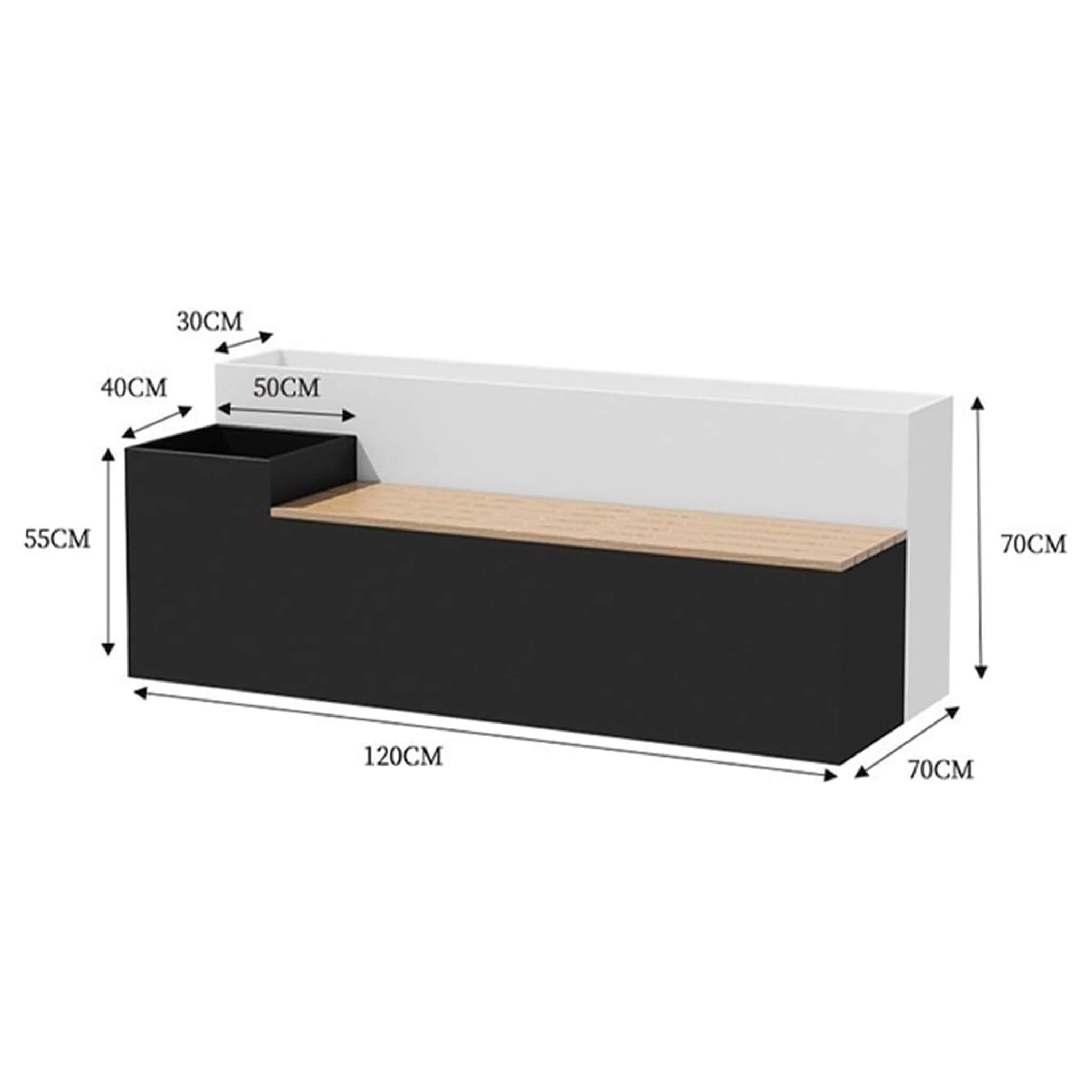 Large Outdoor All-Weather Commercial Flower Box Potting Bench - available in 3 sizes