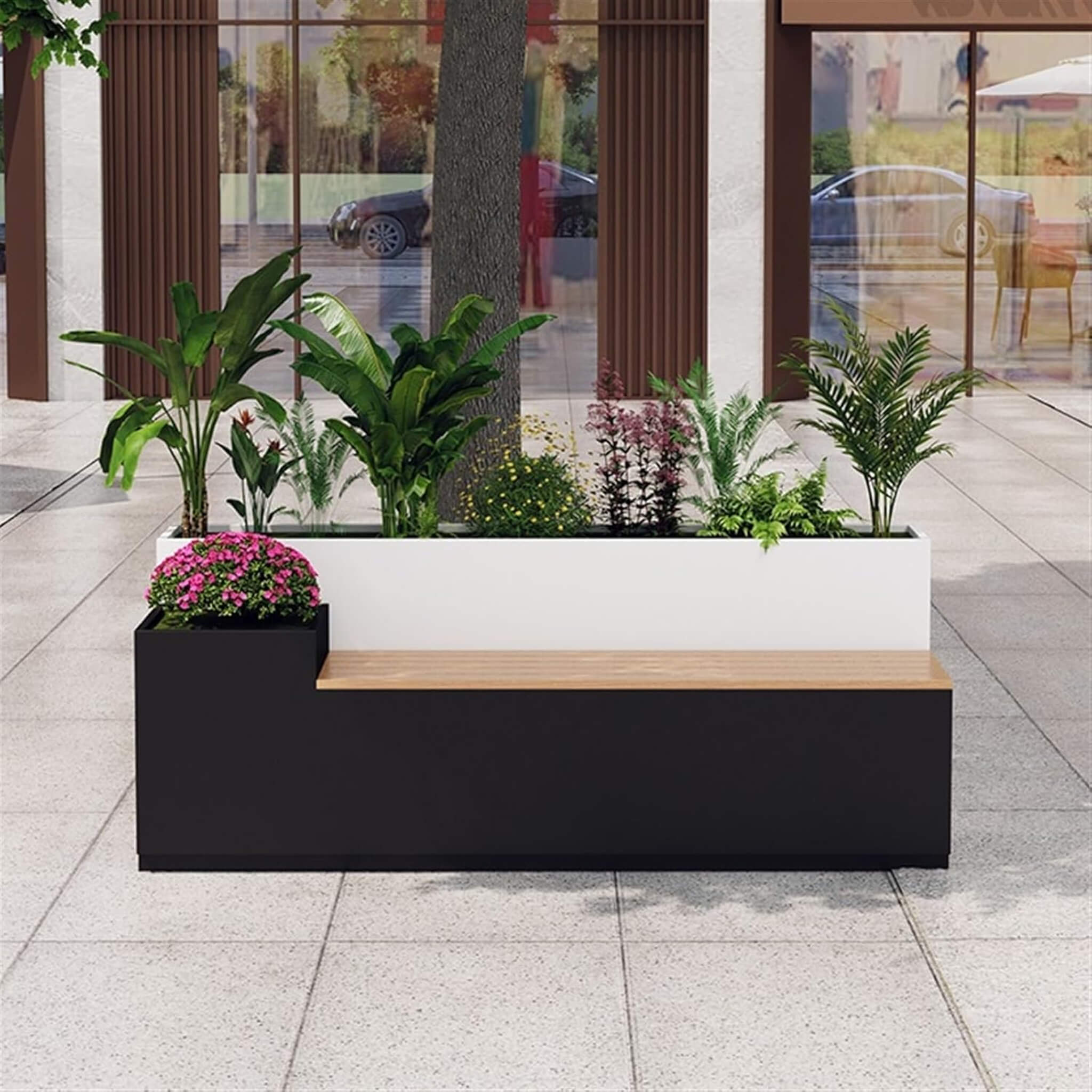 Large Outdoor All-Weather Commercial Flower Box Potting Bench - available in 3 sizes