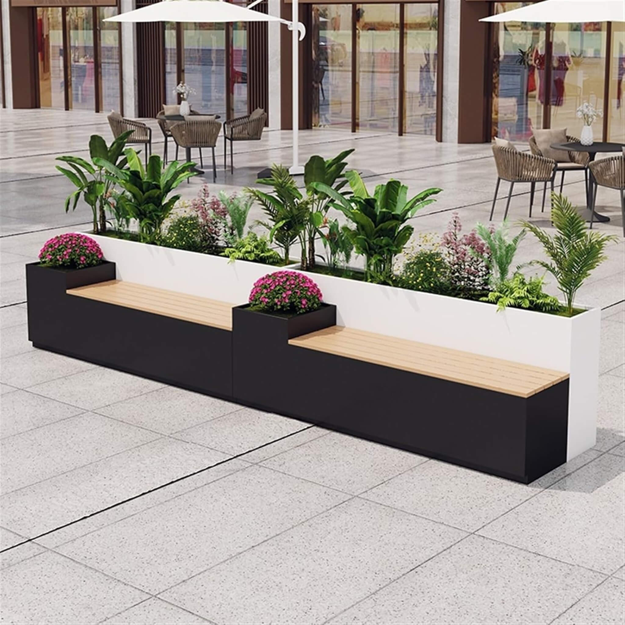 Large Outdoor All-Weather Commercial Flower Box Potting Bench - available in 3 sizes