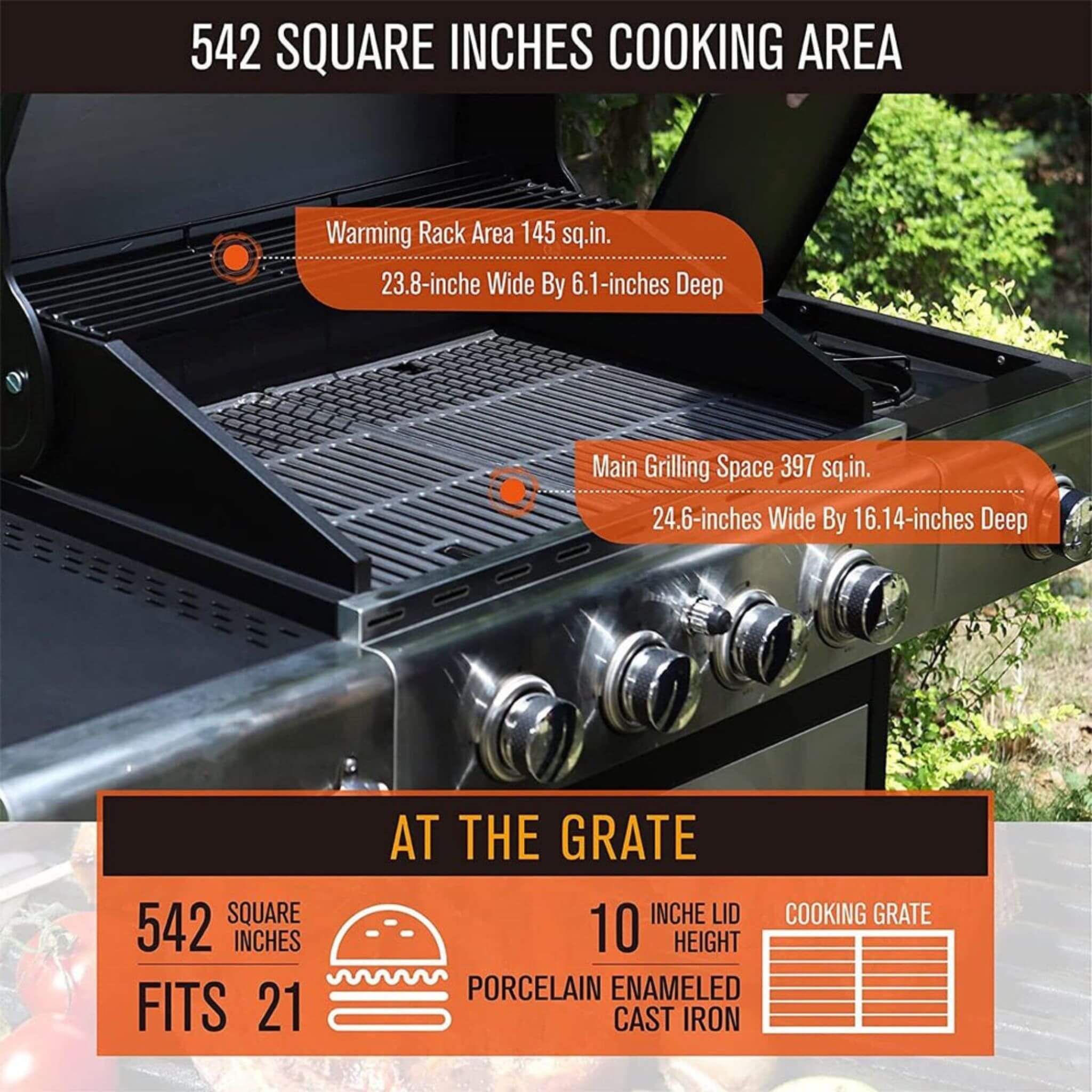 Large Outdoor 42K BTU BBQ Stainless Steel Propane Gas Grill With 4 Burners