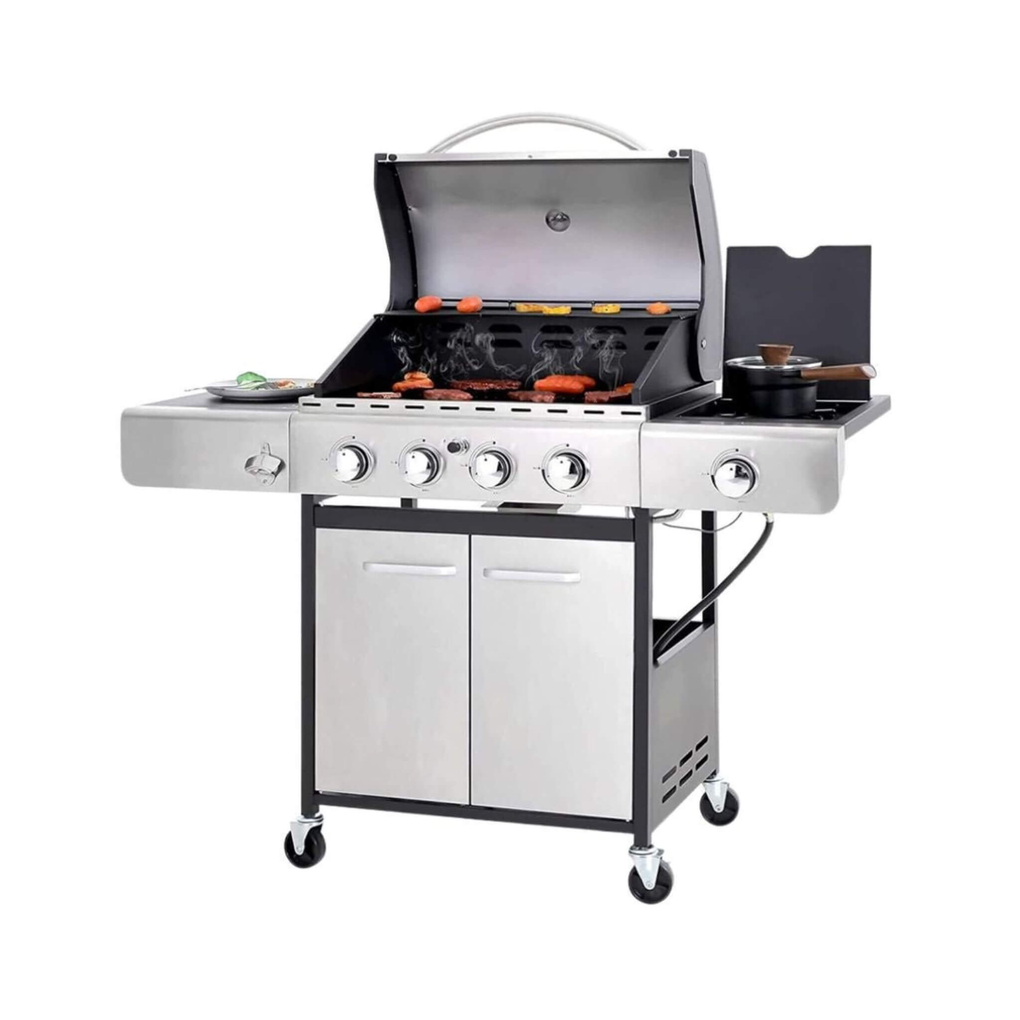 Large Outdoor 42K BTU BBQ Stainless Steel Propane Gas Grill With 4 Burners