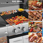 Large Outdoor 42K BTU BBQ Stainless Steel Propane Gas Grill With 4 Burners