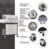 Large Outdoor 42K BTU BBQ Stainless Steel Propane Gas Grill With 4 Burners