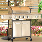 Large Outdoor 42K BTU BBQ Stainless Steel Propane Gas Grill With 4 Burners