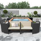 Quadrilateral Spa Surround Rattan Sectional Sofa