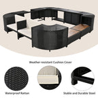Quadrilateral Spa Surround Rattan Sectional Sofa